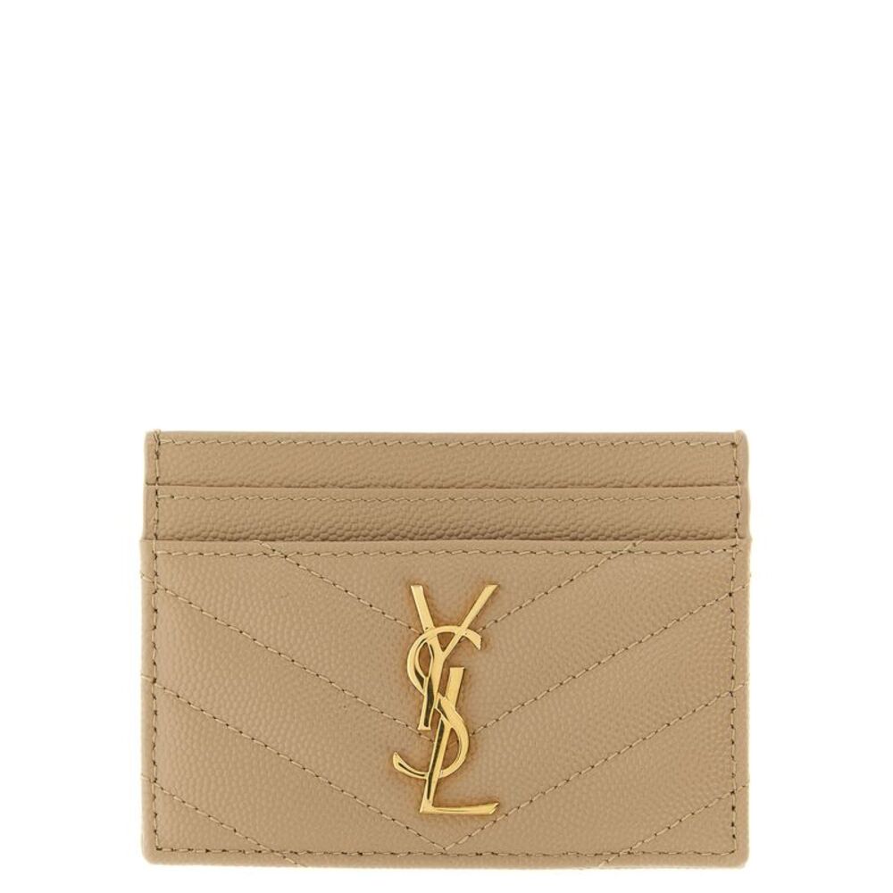 Saint Laurent Beige Calfskin Women's Cardholder